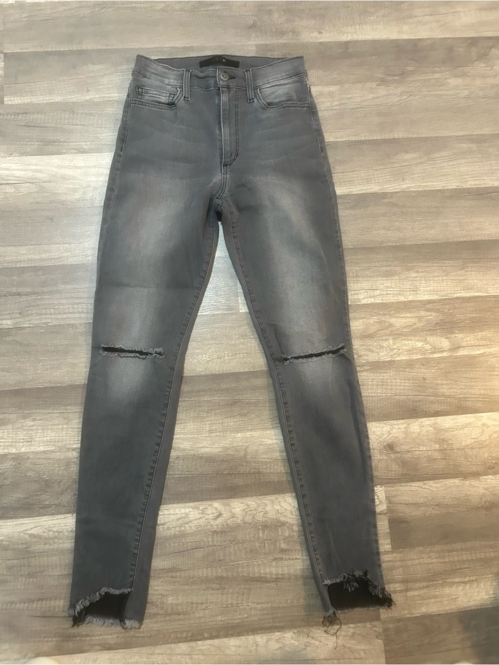 Joe's Jeans Gray Distressed High-Rise Skinny Jeans Size 27